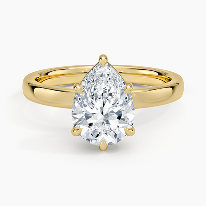 Fairmined Perfect Fit Solitaire 2.5mm Ring - Pear Cut Center Stone