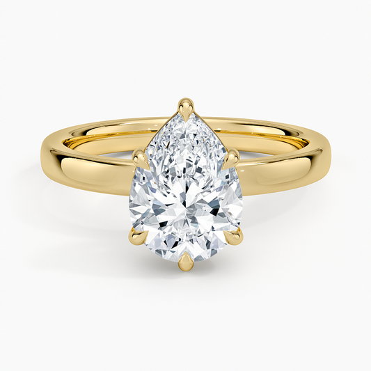 Fairmined Perfect Fit Solitaire 2.5mm Ring - Pear Cut Center Stone