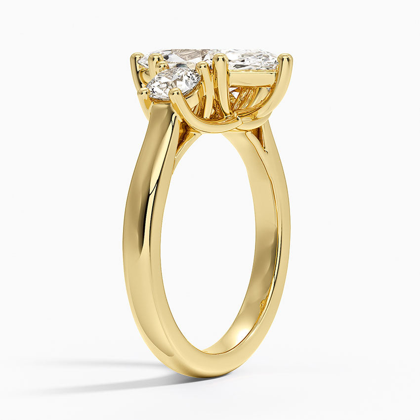 Petite Three Stone Trellis Diamond Ring (1/3 ct. tw.) - Marquise Cut Center Stone