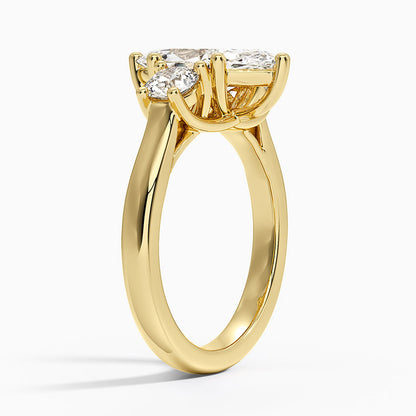 Petite Three Stone Trellis Diamond Ring (1/3 ct. tw.) - Marquise Cut Center Stone