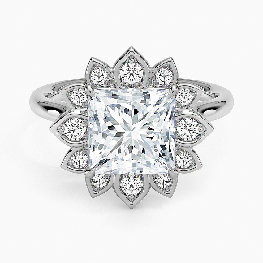 Fiore Halo Diamond Ring (1/4 ct. tw.) - Princess Cut Center Stone