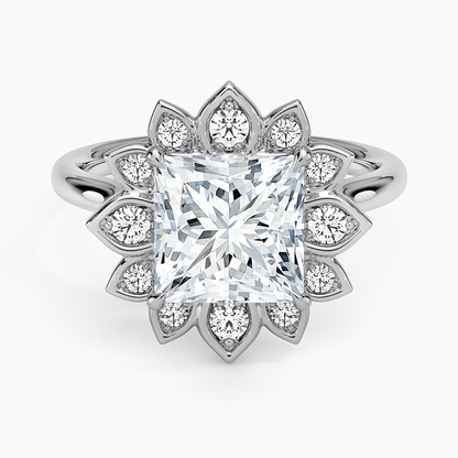 Fiore Halo Diamond Ring (1/4 ct. tw.) - Princess Cut Center Stone