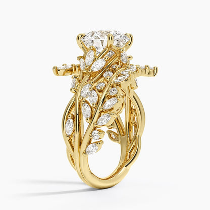 Secret Garden Wrap Diamond Ring - Round Center Stone