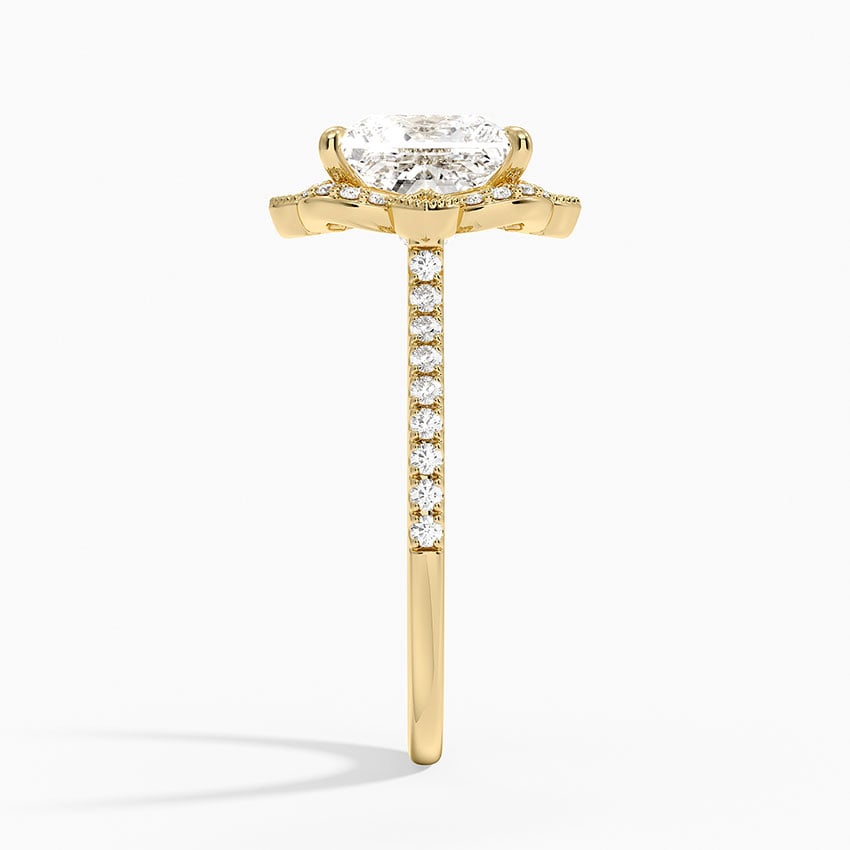 Reina Halo Diamond Ring - Princess Cut Center Stone