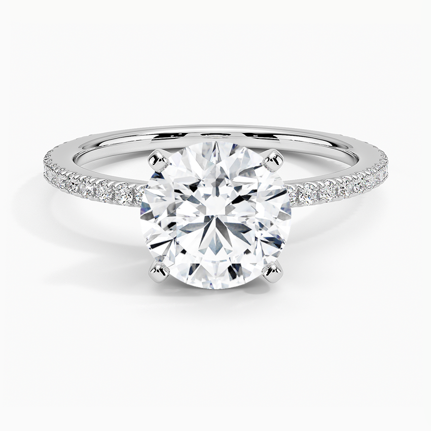Ballad Three-Quarter Coverage Diamond Ring (1/4 ct. tw.) - Round Center Stone