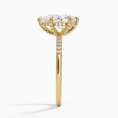 Viviana One-Quarter Coverage Diamond Ring - Pear Center Stone