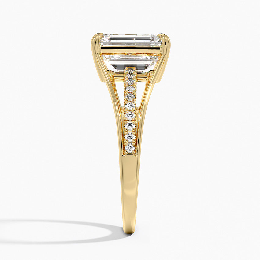 Tressa Split Shank Diamond Ring - Emerald Cut Center Stone