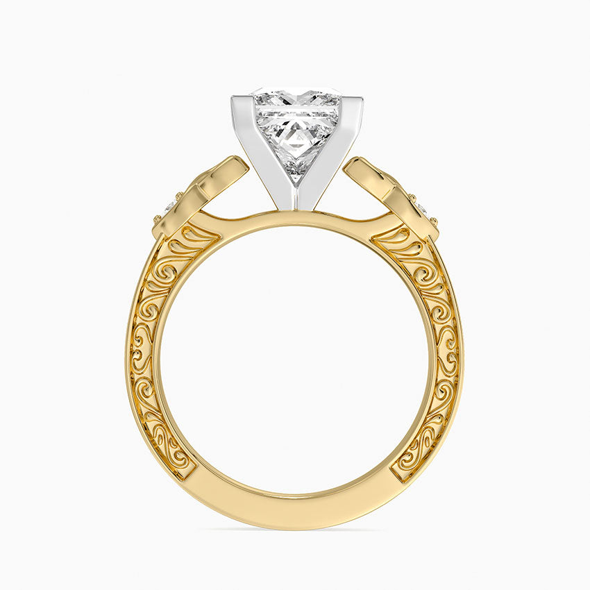 Aberdeen Celtic Diamond Ring - Princess Cut Center Stone