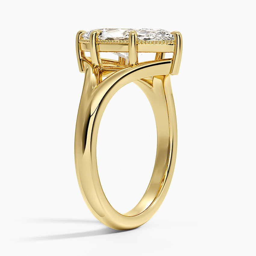 Cora Split Shank Solitaire Ring - Marquise Cut Center Stone
