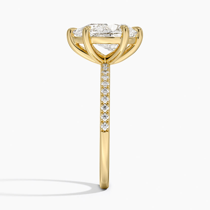 Perfect Fit Half Coverage Diamond Ring - Pear Cut Center Stone
