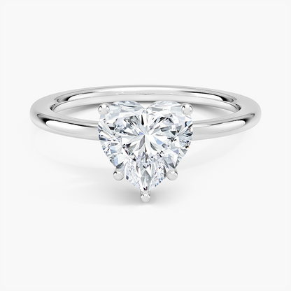 Perfect Fit 1.4mm Solitaire Ring - Heart Center Stone