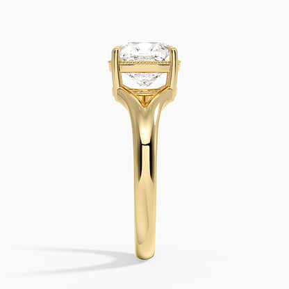 Cora Split Shank Solitaire Ring - Cushion Cut Center Stone