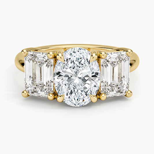 Luxe Rhiannon Three Stone Diamond Ring (1 1/10 ct. tw.) - Oval Center Stone