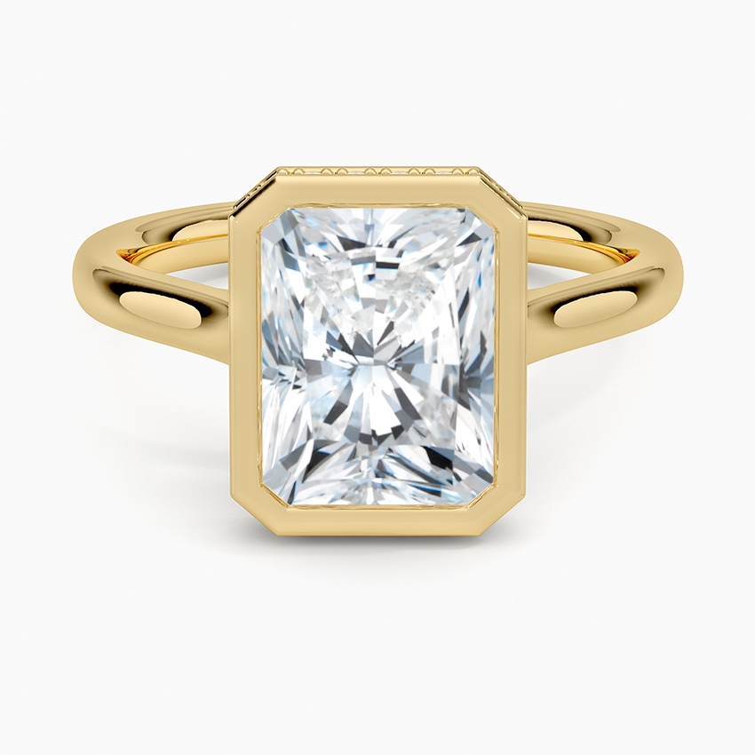 Luna Hidden Halo Diamond Ring - Radiant Cut Center Stone