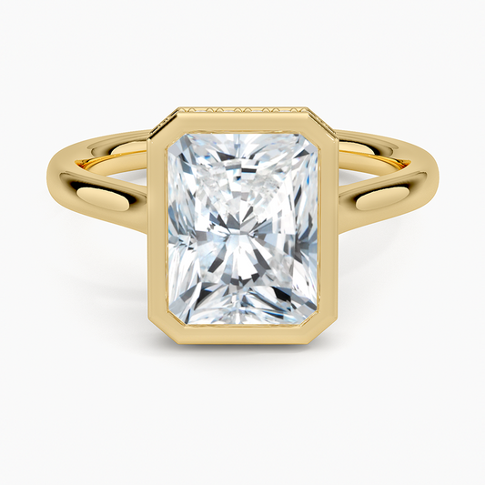 Luna Hidden Halo Diamond Ring - Radiant Cut Center Stone