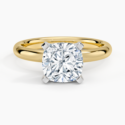 Comfort Fit 2.5mm Ring - Cushion Cut Center Stone