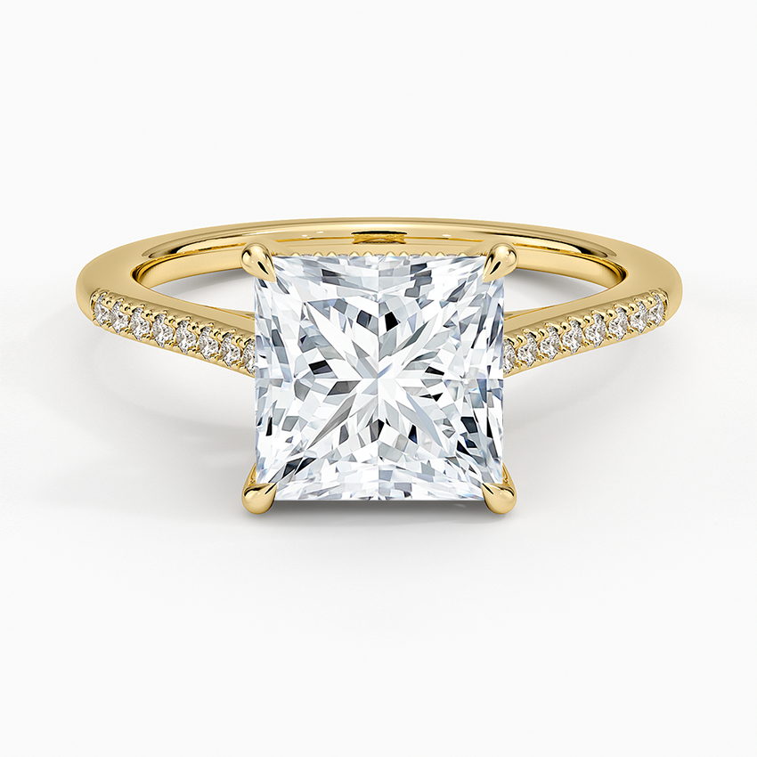 Lissome Half Coverage Diamond Ring - Princess Cut Center Stone