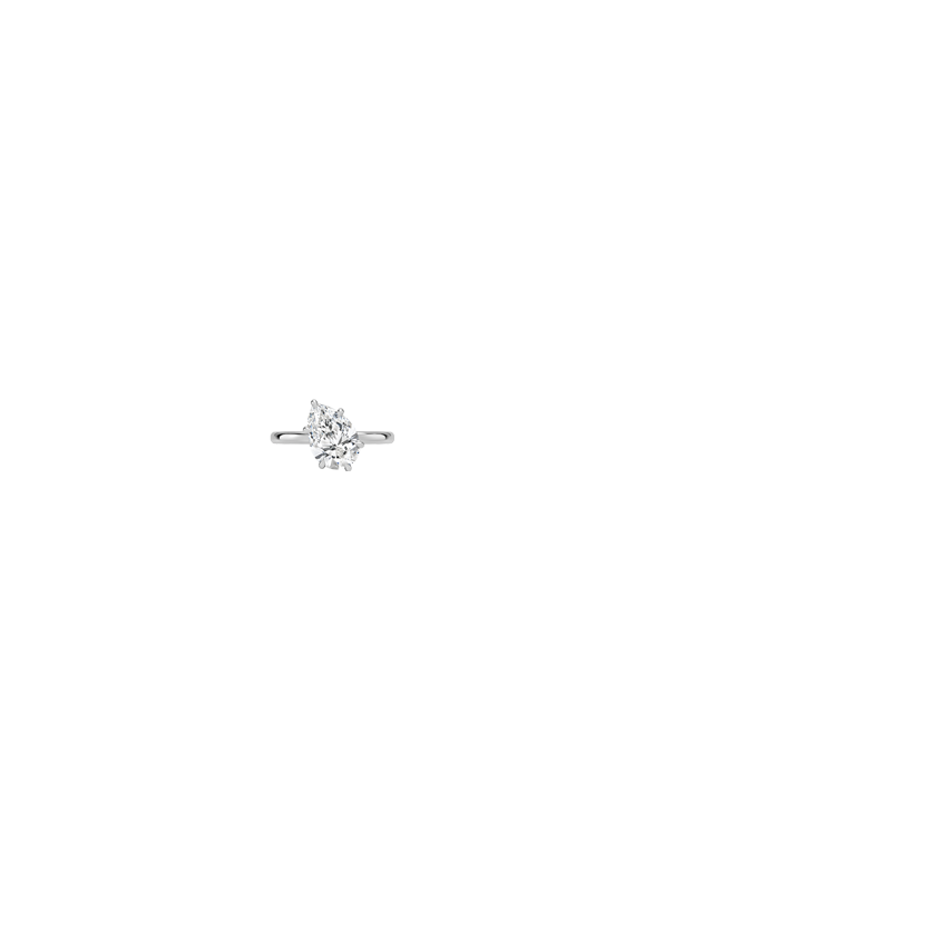 Angled Solitaire Diamond Ring