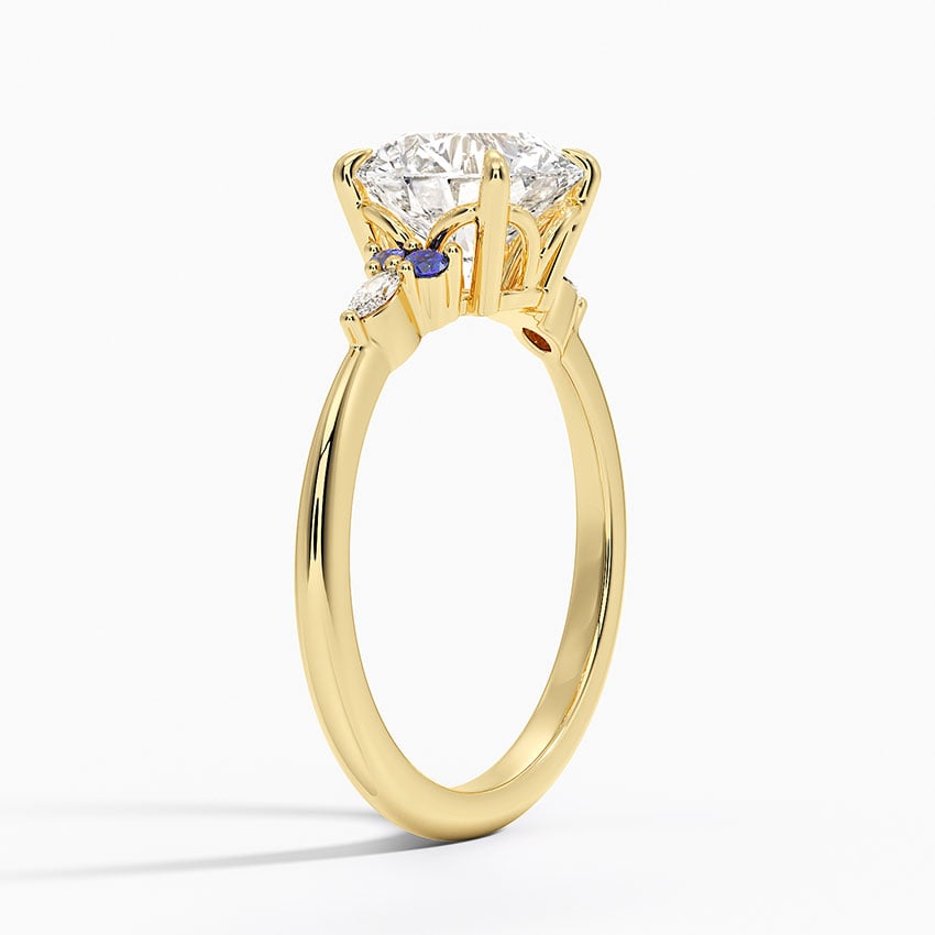 Nadia Sapphire and Diamond Ring - Round Cut Center Stone