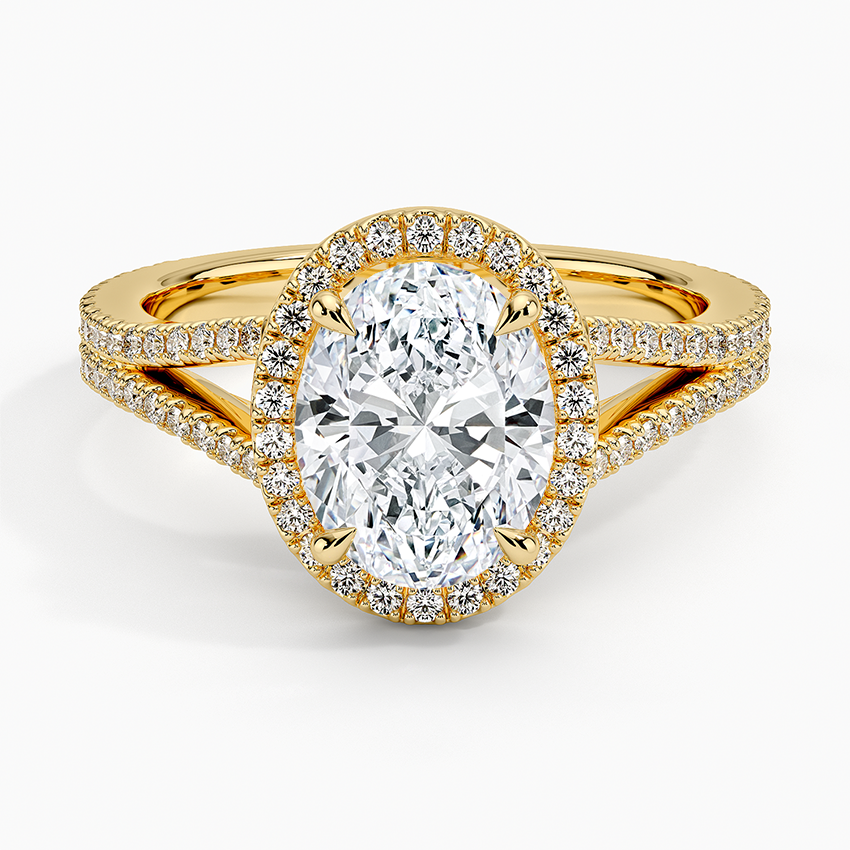 Fortuna Halo Diamond Ring (1/2 ct. tw.) - Oval Center Stone