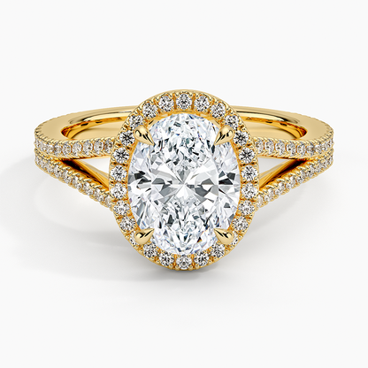 Fortuna Halo Diamond Ring (1/2 ct. tw.) - Oval Center Stone