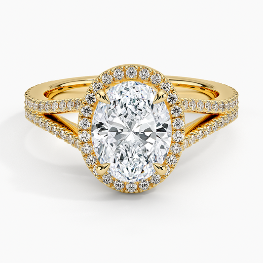 Fortuna Halo Diamond Ring (1/2 ct. tw.) - Oval Center Stone