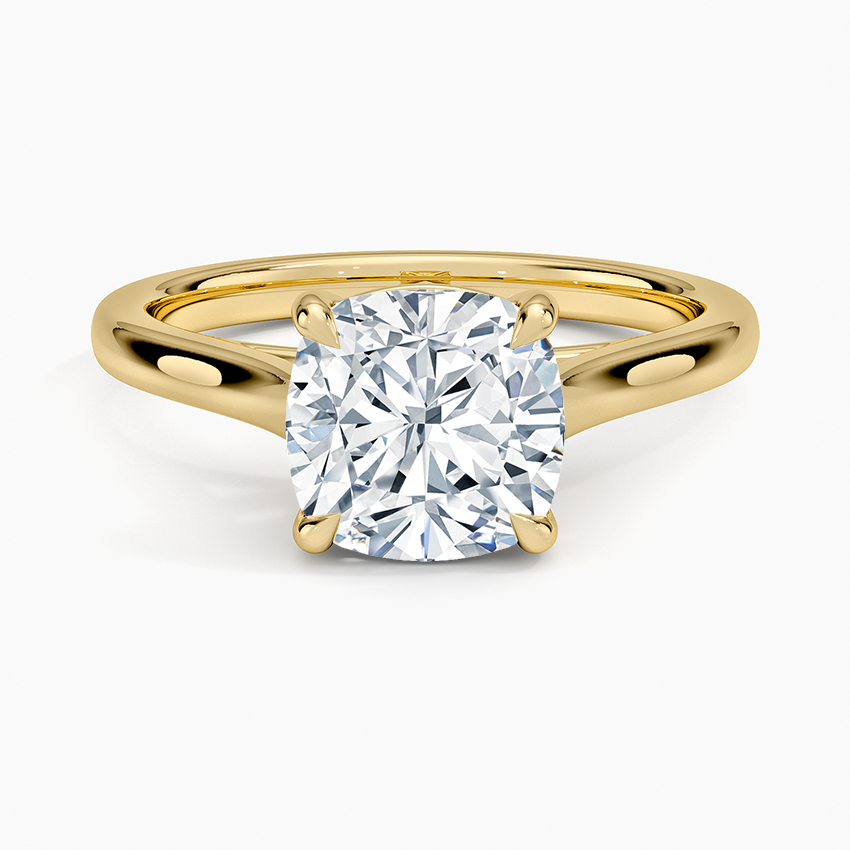 2mm Provence Solitaire Ring - Cushion Cut Center Stone