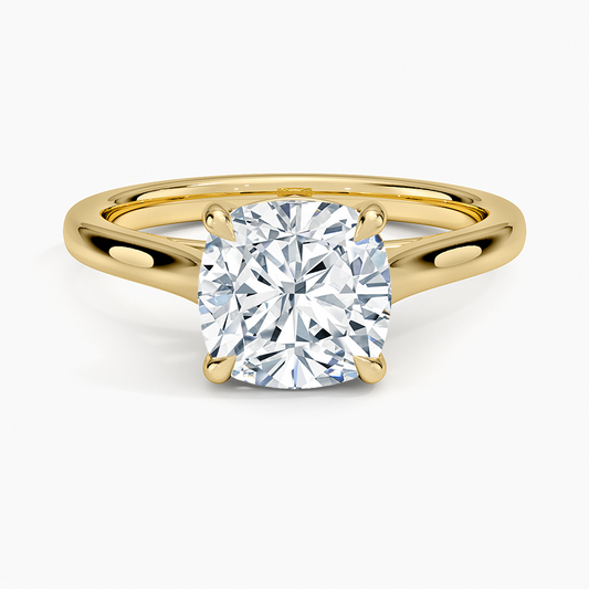 2mm Provence Solitaire Ring - Cushion Cut Center Stone