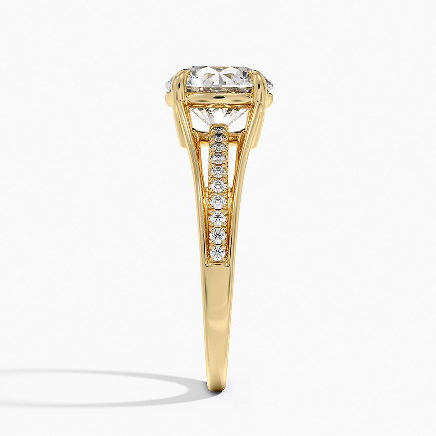 Tressa Split Shank Diamond Ring - Round Cut Center Stone