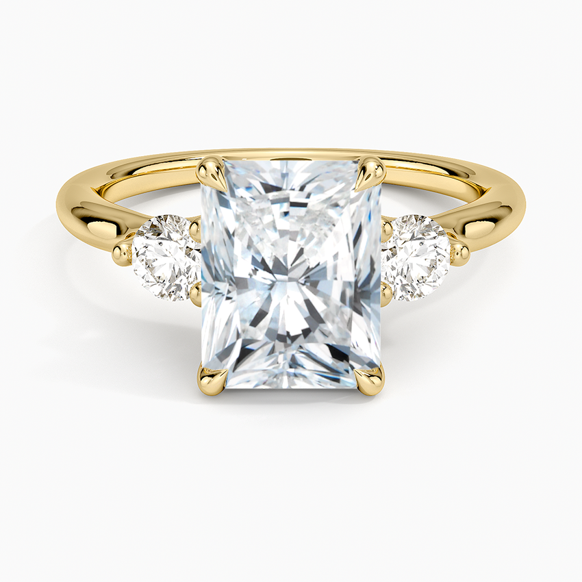 Freesia Three Stone Diamond Ring (1/3 ct. tw.) - Radiant Cut Center Stone