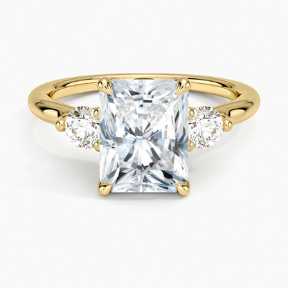 Freesia Three Stone Diamond Ring (1/3 ct. tw.) - Radiant Cut Center Stone