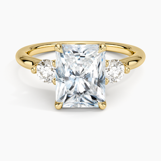 Freesia Three Stone Diamond Ring (1/3 ct. tw.) - Radiant Cut Center Stone