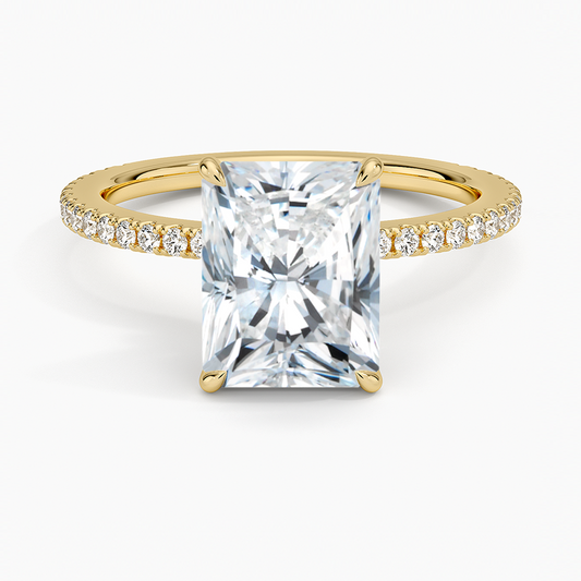 Demi Three-Quarter Coverage Diamond Ring (1/3 ct. tw.) - Radiant Cut Center Stone