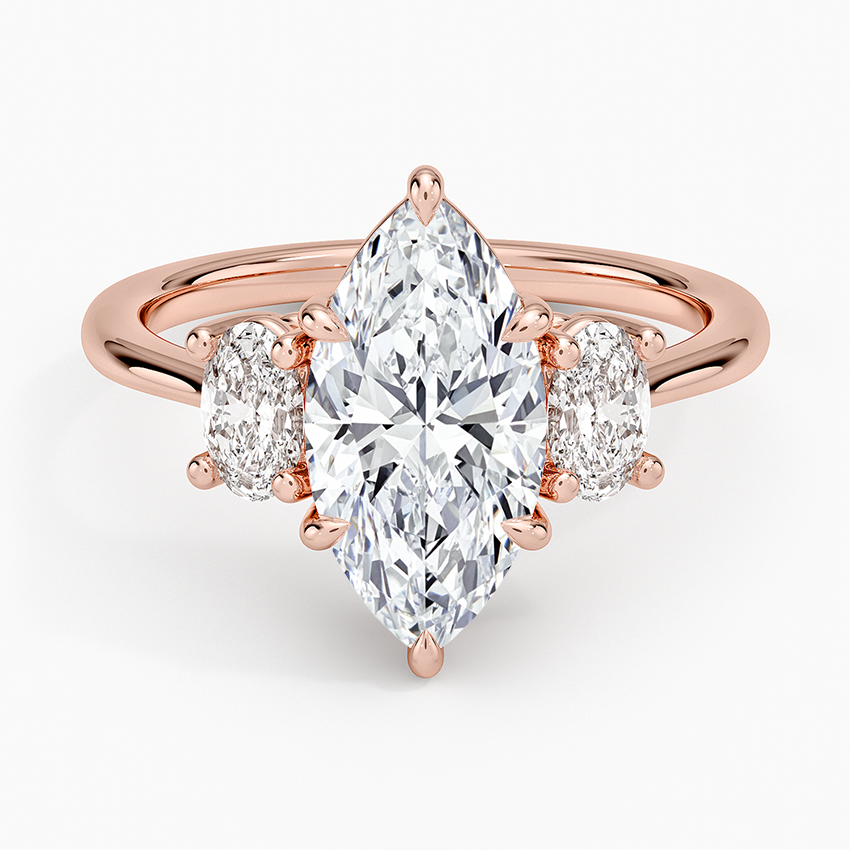 Oval-Cut Three Stone Diamond Ring (1/2 ct. tw.) - Marquise Center Stone