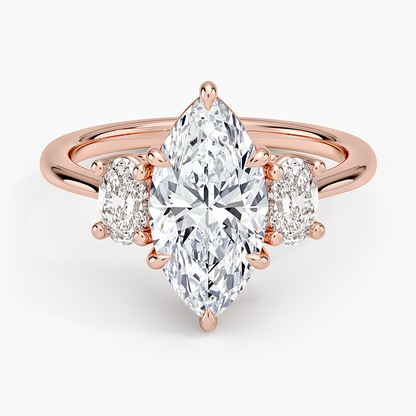 Oval-Cut Three Stone Diamond Ring (1/2 ct. tw.) - Marquise Center Stone