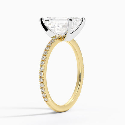 Ballad Three-Quarter Coverage Diamond Ring (1/4 ct. tw.) - Emerald Cut Center Stone