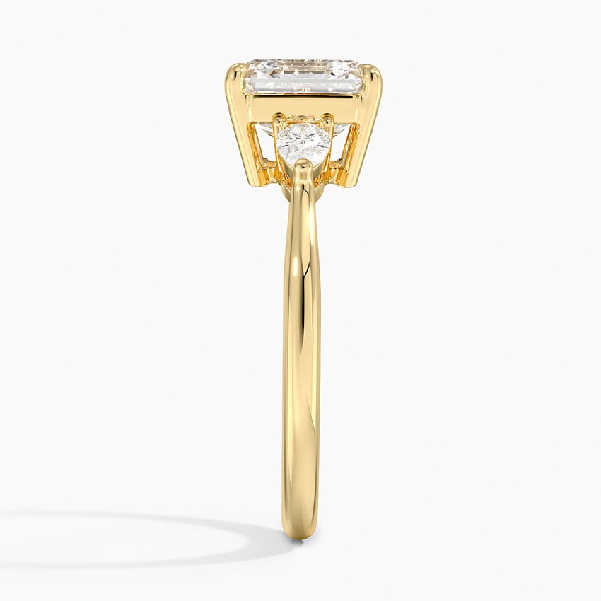 Petite Opera Three Stone Diamond Ring (1/4 ct. tw.) - Asscher Cut Center Stone