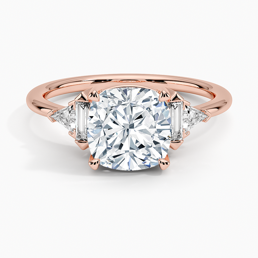 Edie Art Deco Diamond Ring (1/4 ct. tw.) - Cushion Cut Center Stone
