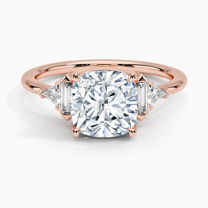 Edie Art Deco Diamond Ring (1/4 ct. tw.) - Cushion Cut Center Stone