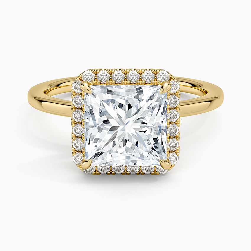 Vienna Halo Diamond Ring - Princess Cut Center Stone