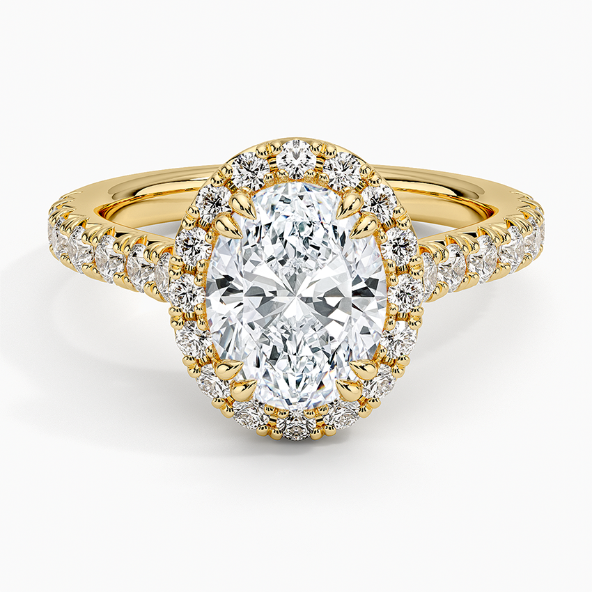 Sienna Halo Half Coverage Diamond Ring (2/3 ct. tw.) - Oval Center Stone