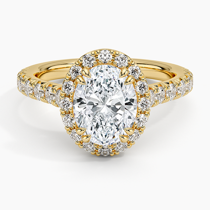 Sienna Halo Half Coverage Diamond Ring (2/3 ct. tw.) - Oval Center Stone