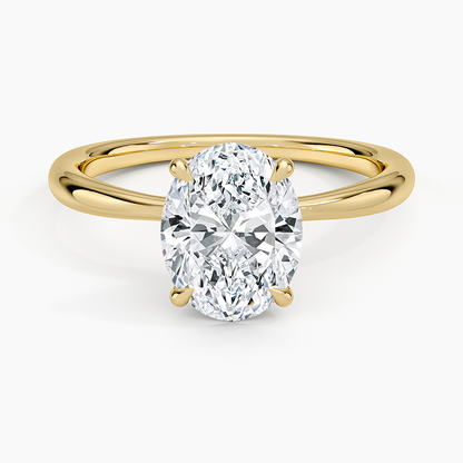 Freesia 2mm Solitaire Ring - Oval Center Stone