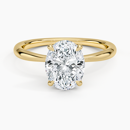 Freesia 2mm Solitaire Ring - Oval Center Stone