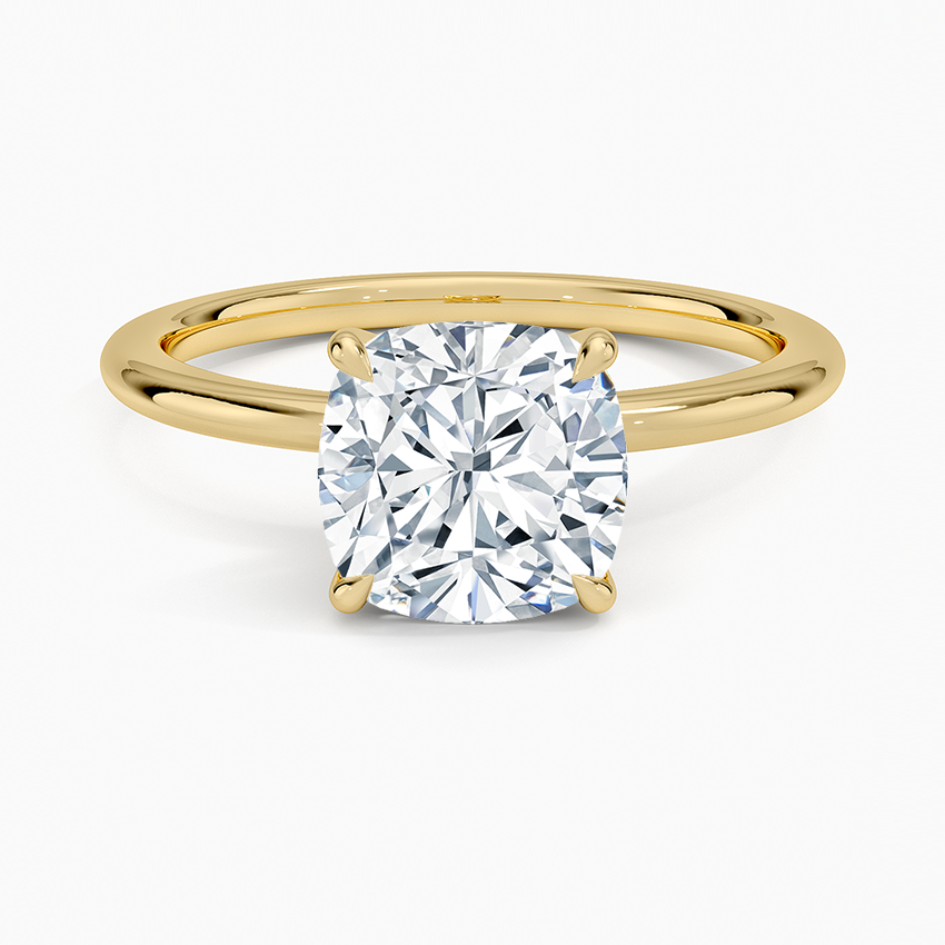 Petite Elodie 1.5mm Ring - Cushion Cut Center Stone