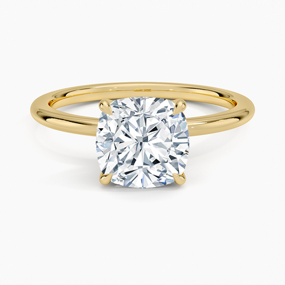 Petite Elodie 1.5mm Ring - Cushion Cut Center Stone