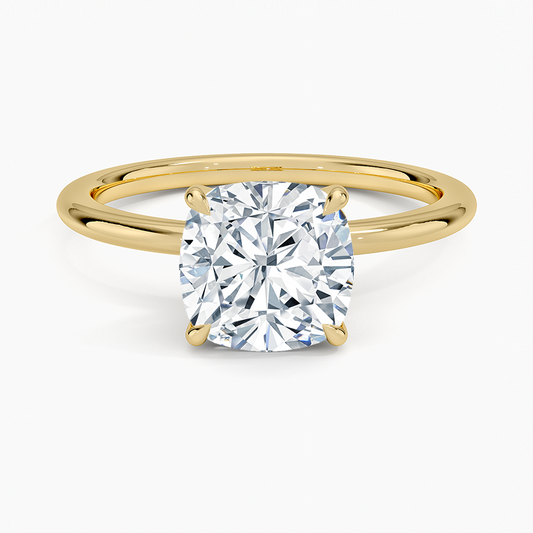 Petite Elodie 1.5mm Ring - Cushion Cut Center Stone