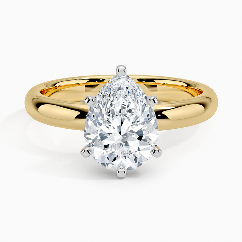 Comfort Fit 3mm Ring - Pear Cut Center Stone