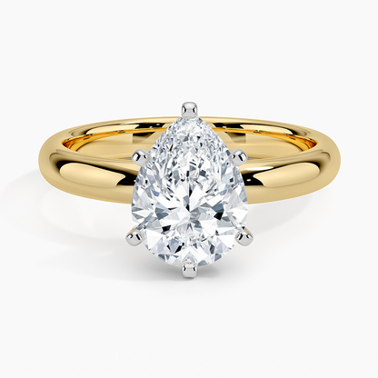 Comfort Fit 3mm Ring - Pear Cut Center Stone