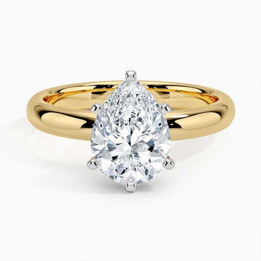 Comfort Fit 3mm Ring - Pear Cut Center Stone